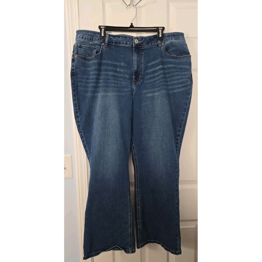 Maurices Jeans Size 22W X 29 Short Blue High Rise Bootcut Pockets Medium Wash